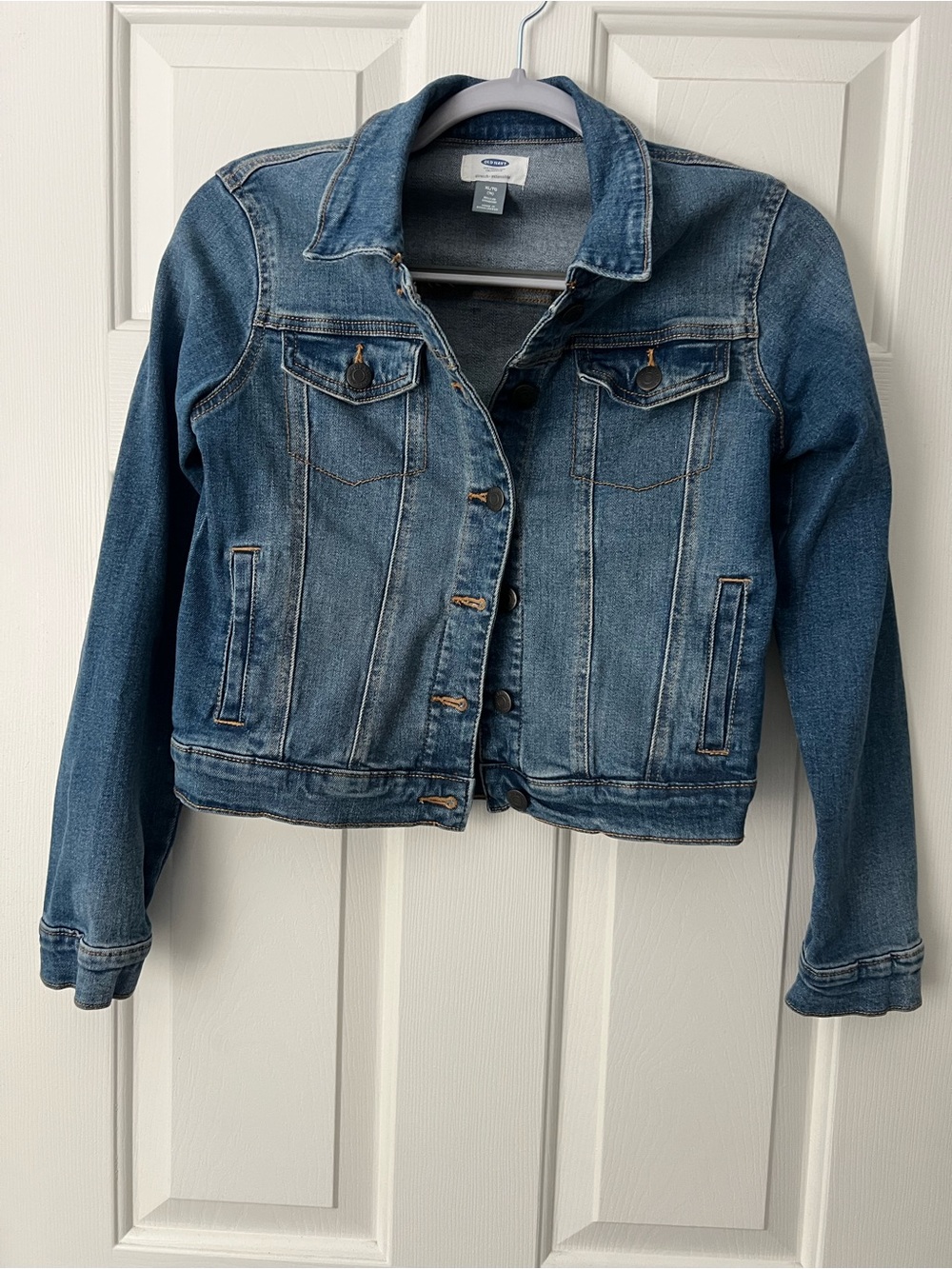 Girls Old Navy Blue Denim Jacket EUC Size XL - 14